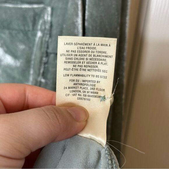 Maeve By Anthropologie Sage Green Crushed Velvet Button Down Sz 4 Boho Preppy - Picture 8 of 8